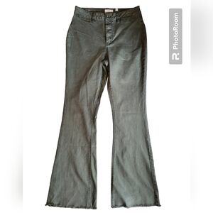 Women's Flare Jeans in Olive Green